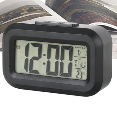 Imagem de Despertador Eletrônico,Relógio Digital | Despertador de mesa,Despertador digital pequeno para quarto, relógio de mesa de cabeceira elétrico com exibição de números grandes