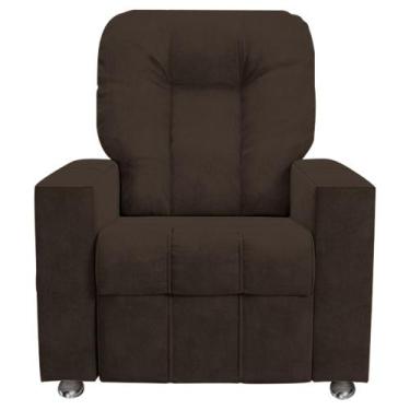 Imagem de Poltrona do Papai Reclinável Romeo F05 Veludo Marrom - Lyam Decor