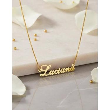 Imagem de Luciana colar de nome folheado a ouro 18k - constelação joias