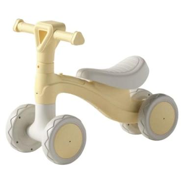 Imagem de Bicicleta de Equilíbrio Infantil Sem Pedal Andador 4 Rodas (Amarelo)