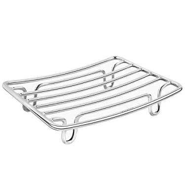 Imagem de Saboneteira em barra de aço inoxidável, suporte de esponja de sabão à prova de ferrugem Guukar, um sabonete bege para levantar, pratos de sabão autodrenantes para chuveiro, RV, banheira, pia de cozinha e banho, Chrome-1 Pack