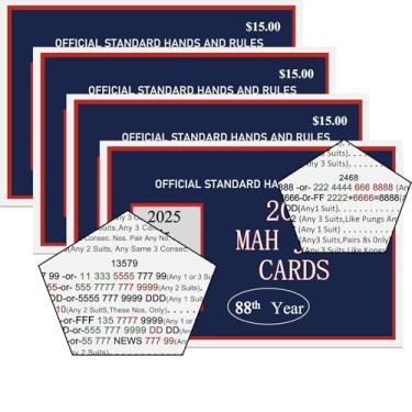 Imagem de Layofe Mahjong Card 2025 Official Revision – Large Print American Mahjong Cards 2025, Easy to Read Mahjong Card for Enthusiasts, 2025 Mahjong Cards Official Large Print (Blue)
