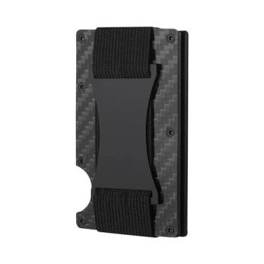 Imagem de Carteira Slim Masculina Em Alumínio Com RFID, Bolsa Elástica Para Iden