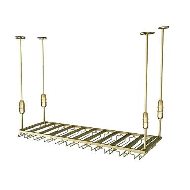 Imagem de pcagfaajmh Suporte de garrafa de ferro flutuante prateleira de vinho, gancho de armazenamento de óculos, prateleira de exibição de vinho ajustável, 60 cm-200 cm, uso racional do espaço, rack de vidro