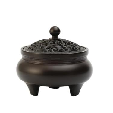 Imagem de Queimador de incenso decorativo vintage de latão com três pernas para uso doméstico, multiuso, ornamentos para apanhador de cinzas (Bronze)