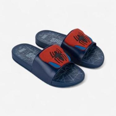 Imagem de Chinelo Slide Infantil Homem Aranha View III Grendene Kids Azul-Masculino