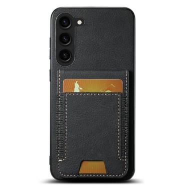 Imagem de LYJSMGZ Capa flip para Samsung Galaxy S25 Ultra/S25 Plus/S25, com compartimento para cartão, capa elástica fina à prova de choque, capa carteira de couro de grande capacidade, preta, S25 Ultra