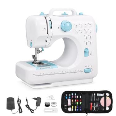 Imagem de Maquina de Costura, Maquina de Costura Portátil, 12 Padrões de Costura, 26 * 23 * 11CM, Duas Velocidades 110-220V,Costure 5 Camadas de Tecido Sem Esforço: Chiffon, Algodão, Jeans, Linho, Veludo etc