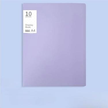 Imagem de Pasta de Catálogo A4 + 60 Envelopes de Plástico - Resistente à Umidade, Sem Arrugas, Protege Documentos para Escritório e Empresa, Essencial de Papelaria (20 folhas,Roxo)