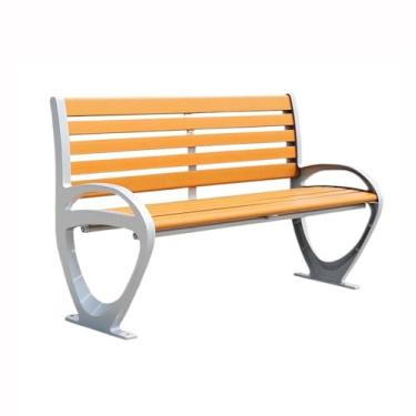 Imagem de PPALORTEX Outdoor Park Garden Benches Park Outdoor Bench Aluminum Chair Legs Plastic Wood Seat Bench Rest Backrest Bench Yard Furniture