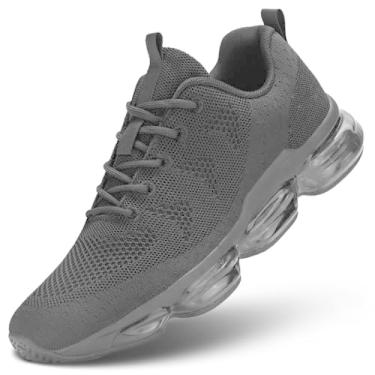 Imagem de Kapsen Tênis masculino para caminhada, corrida, respirável, moderno, tênis, malha, treino, casual, atlético, academia, esportes, Z55 preto, 37