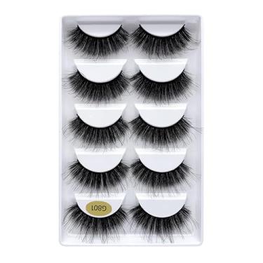 Imagem de Cílios postiços Wispy Cílios postiços aparência natural curto fofo cílios de vison falso Wispies Ripple Strip pacote de cílios, 5 pares (G801-10-22mm)