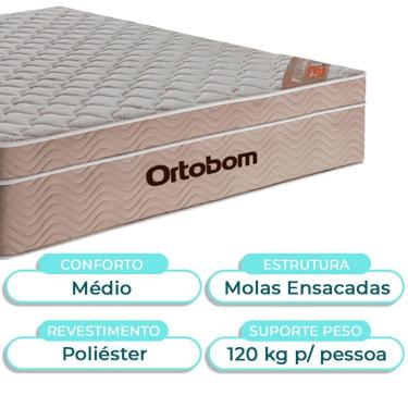 Imagem de Colchão Queen Molas Ensacadas + Box Bege - Airtech Ortobom