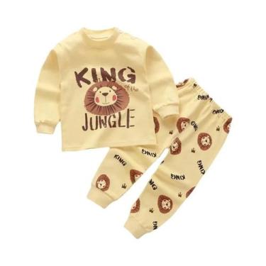 Imagem de Conjunto De Pijamas De Algodão Para Bebês Meninos E Meninas Camiseta L