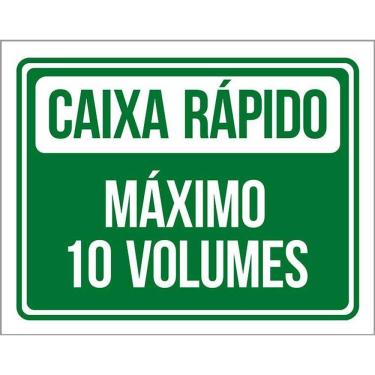 Imagem de Kit 3 Placa Acm Verde Caixa Rápido Máximo 10 Volumes 18X23