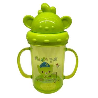 Imagem de Copo Infantil com Alça Antivazamento Treinamento Bebê - BJ-POP, Verde