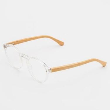 Imagem de Armação Óculos de Grau Masculino Redondo Haste de Bambu / Gael- Óculos Sunrise-Masculino