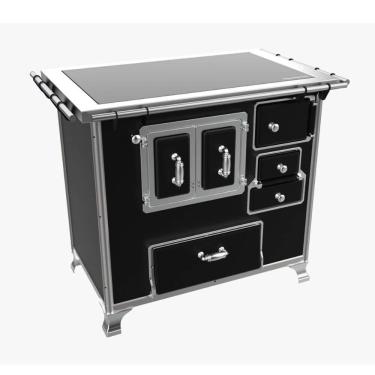 Imagem de Fogão A Lenha Venâncio Vitrocerâmico N° 02 Gabinete E Porta Dupla Esquerdo Preto S- Tampa Fl2gv