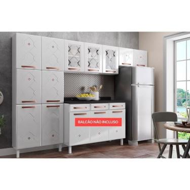 Imagem de Kit De Cozinha Modulada 3 Peças Mirage New (2 Armários + 1 Paneleiro) Cpt114 Branco - Telasul
