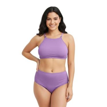 Imagem de Biquini Juvenil Conjunto Top Cropped Ajustável Tanga Forrada Moda Prai