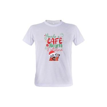 Imagem de 1 Camiseta Flork Natal Movido a Café e Alegria Natalina - W3Artestampa
