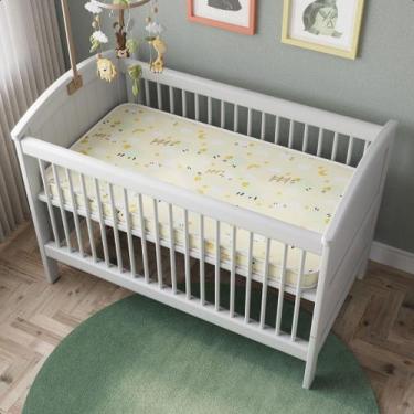 Imagem de Colchão Baby Berço D18 130X70X7 Bms Estampado Amarelo - Drop de Casa