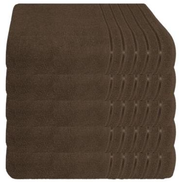 Imagem de Kit 5 toalhas banhão 100% algodão 90x150 cm teka comfort, Marrom