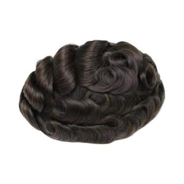 Imagem de Prótese Capilar Masculina De Cabelo Humano Liso Com Base Fina De Seda 