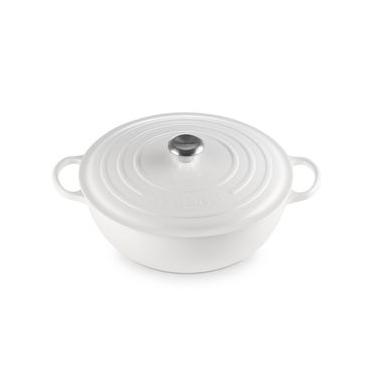 Imagem de PANELA MARMITA LE CREUSET SIGNATURE 32CM EM FERRO FUNDIDO BRANCO 21114320101430