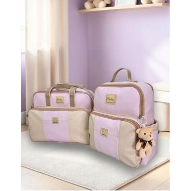 Imagem de Kit Bolsas Maternidade Grande e Mochila Bebê Enxoval + Trocador Miellu