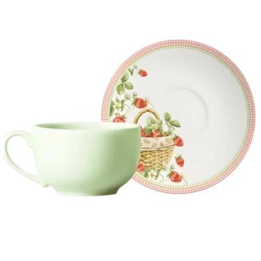 Imagem de Xícara Chá Menta Acetinada com Pires Coup Doce Páscoa Plus 250ml - ALL