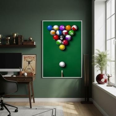 Imagem de Quadro Decorativo Jogo De Sinuca-70x50cm Mold Preta