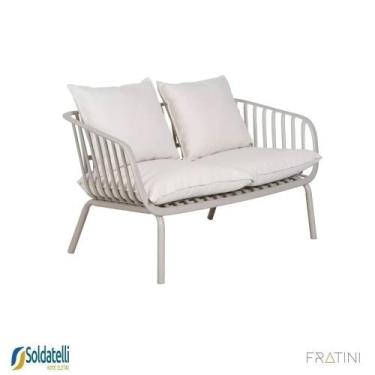 Imagem de Sofá Outdoor Noronha Seiva 123cm PP Cinza e Nude - 02 Lugares - Fratin