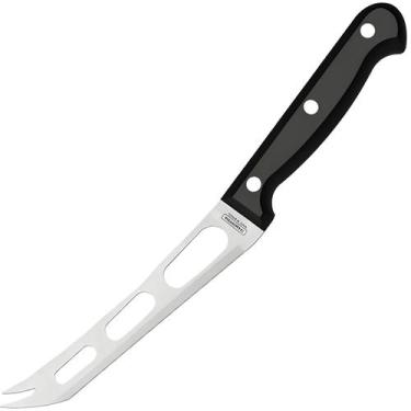 Imagem de Faca Queijo Inox Cabo Preto Tramontina Ultracorte Cozinha