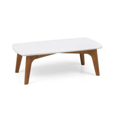 Imagem de Mesa de Centro Retangular Moby Branca e Garapa - Modern