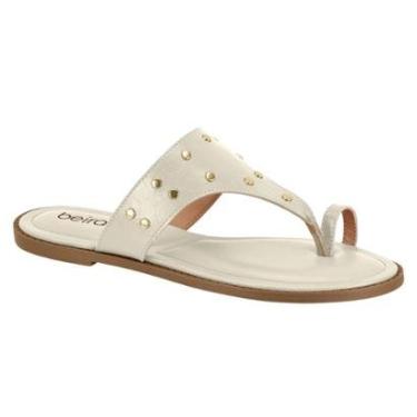 Imagem de Sandalia Rasteira Feminina Beira Rio Confortavel Aplique Tachas Leve Casual Ref: 8472.519-Feminino