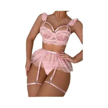 Imagem de Conjunto De Sutiã De Renda Transparente Sexy, Lingerie Fina, Roupa Ínt