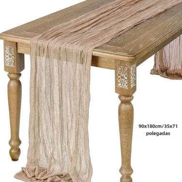 Imagem de Jogo Americano de Gaze Semi-Transparente Sage - Decoração Vintage para