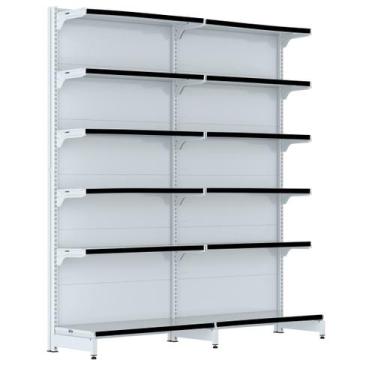 Imagem de Gondola Parede 202 Fit Farmacia Ate 2 Metros Branco Pe Preto - Amapá