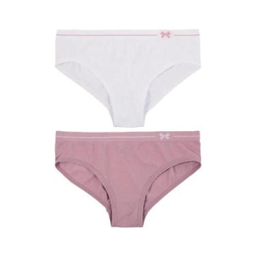 Imagem de Kit Delrio 2 Calcinhas Infantil F5104 Make/Branco, Make, Branco, M, F5