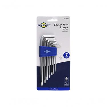 Imagem de Chave Torx Longa Jogo 7PCS T10-740 Blister 7834 para Parafuso Interno com Encaixe Usina...