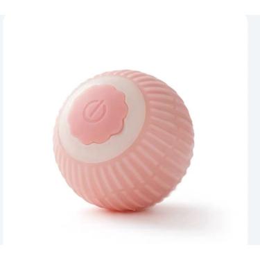 Imagem de Brinquedo para Gatos OEM Bola de Rolamento Automática Inteligente com Cauda Falsa em PC e Silicone Rosa 5cm Kit 3