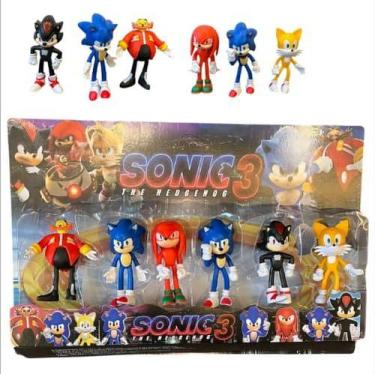 Imagem de Coleção 6 Figura De Ação Sonic Coleção Filme Jogo 10cm MODELO:SONIC1 -