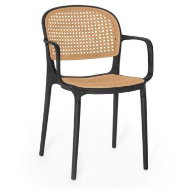 Imagem de Cadeira de Jantar Roma Prática com Braços para Sala e Cozinha - Preto 