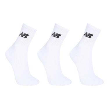 Imagem de Kit Meia New Balance Cano Longo c/ 3 Pares Feminina, Branco, 34/38