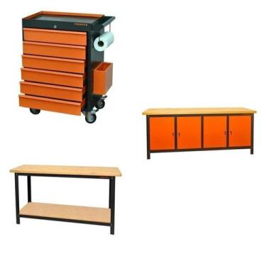 Imagem de Conjunto Bancada para Ferramentas 200cm Carro de Ferramentas Profissio