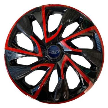 Imagem de Calota esportiva ds4 13 red cup + emblema alumínio ford azul - Garagem