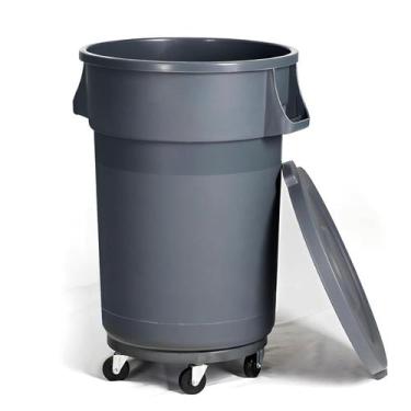 Imagem de Lixeira externa VORYN 121 L com tampa e rodas, antiodor