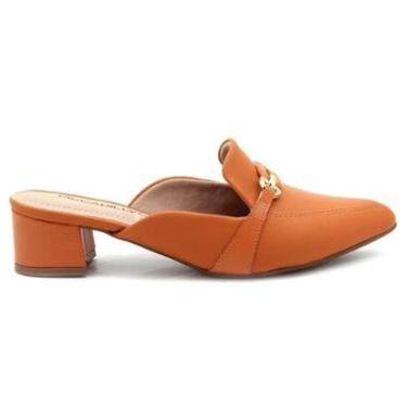 Imagem de Sapato Mule Piccadilly Napa Bico Fino Salto Grosso Médio Feminino 739093-Feminino
