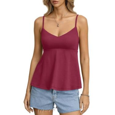 Imagem de Camisolas de algodão femininas EasyGala Peplum 2026 Magenta M